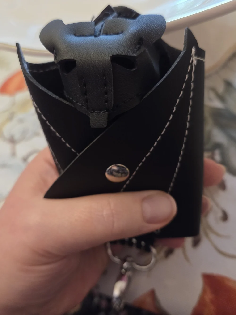 Black Bat Faux Leather Keychain/Bag Charm/Coin Purse